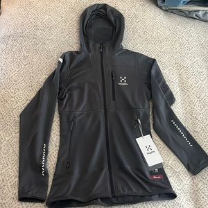 Haglofs grey hooded full zip size xs BEAND NEW